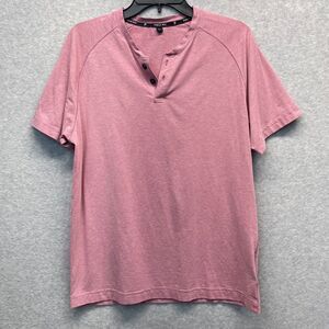 Public Rec Go-To Short Sleeve Henley Shirt Mens Large Pink Dusky Mauve